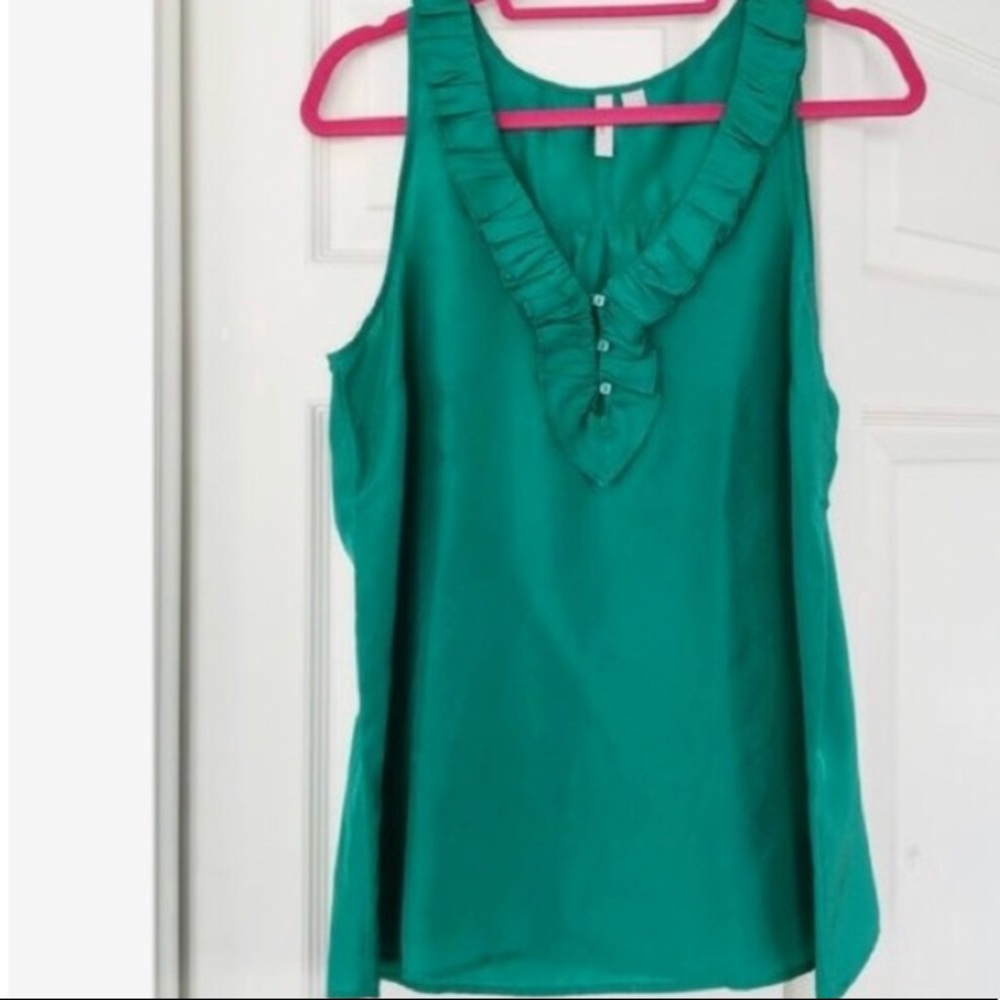 Silk ruffled top